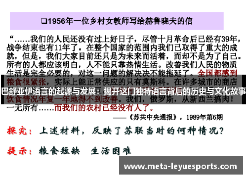 巴舒亚伊语言的起源与发展：揭开这门独特语言背后的历史与文化故事