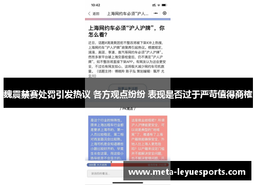魏震禁赛处罚引发热议 各方观点纷纷 表现是否过于严苛值得商榷 魏震禁赛处罚引发热议 各方观点纷纷 表现是否过于严苛值得商榷